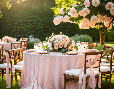 Masa, Sandalye ve Çiçek Dekoru